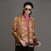 (mustard original) Meyer Chinese wind standout handmade straight lined with brocade brocade for the year Down with a jacket.