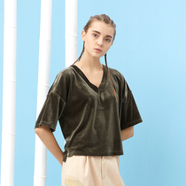 Yu Huan Chinas new V - leading shoulder - sleeve half arm sleeve T - shirt