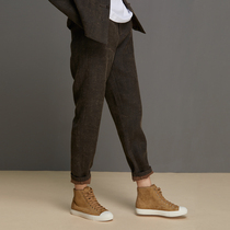 Customized (mustard original) Lantai Chinese style 100% mulberry silk fashion casual nine-point pants women