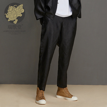 Customized (Mens Rui Beutang) instant Chinese style 100% mulberry silk fragrant cloud yarn nine casual pants mens