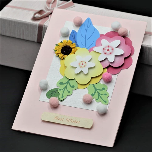 Трехмерная открытка, набор материалов для матери, льняная сумка, «сделай сам», в цветочек, подарок на день рождения