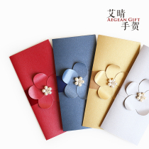 Ai Qing hand congratulatory Pearl Flower greeting card New year high-end European business reception banquet invitation letter printing customization