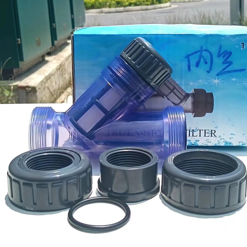 Internal Thread Pipe Y Filter Upvc Plastic Socket Y-Type Filter Water Liquid Corrosion-Resistant Acid and Alkali Hot Sale