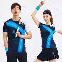 2022 new Korea Leian CORALIAN SWEAT SPEED DRY BADMINTON SUIT MEN AND WOMEN SHORT SLEEVE T-SHIRT 6
