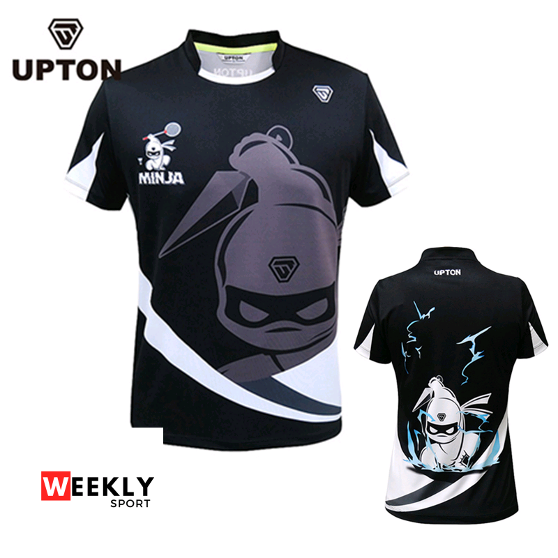 2018 New Korean UPTON Badminton suit for men and women sportswear cartoonin quick - dry short - sleeve T-shirt