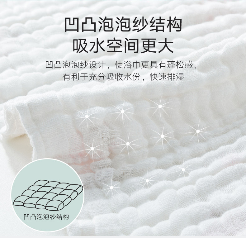 好孩子 婴儿纯棉6层纱布浴巾 A类标准 图5