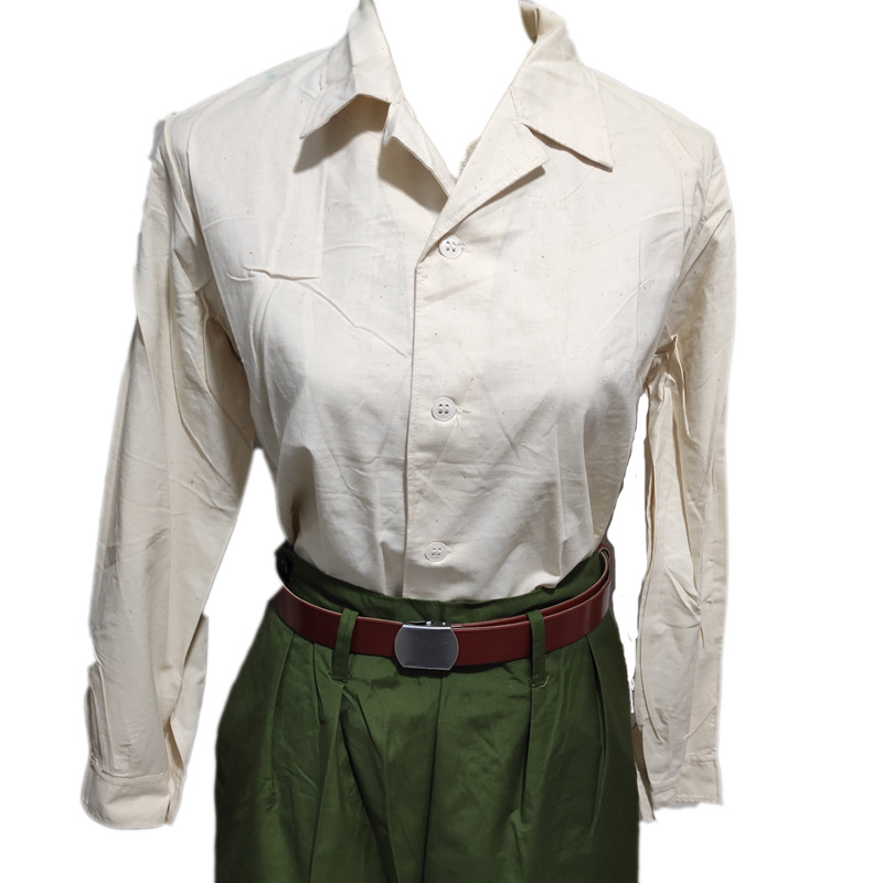 Stock collection 65 - style woman cotton white army shirt retired female soldiers dressed in retired shirt to commemorate long sleeves