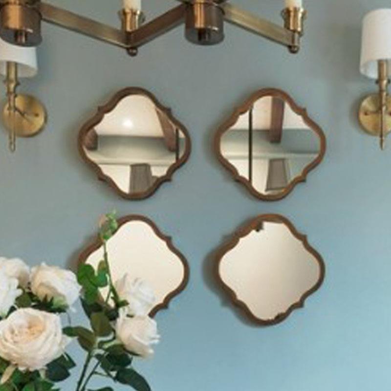 Nordic Light Extravagant Wall-mounted Full-body Mirror Bathroom American Mirror Genguan Princess Han Style Mirror Brief Wall-mounted Cosmetic Mirror