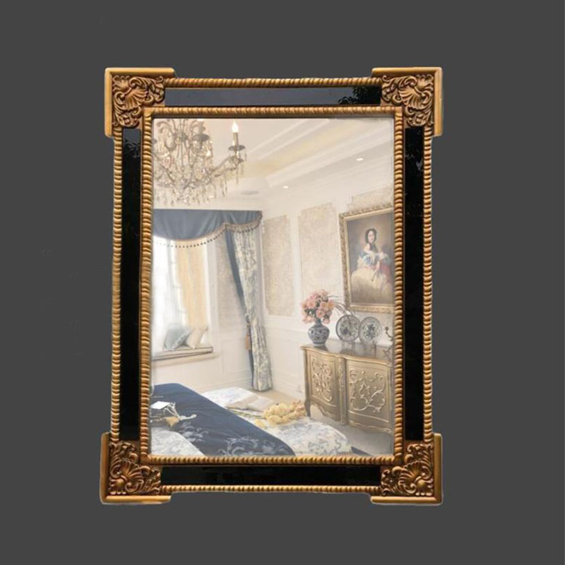 Bathroom Mirror Mirror Classic Hotel Large Fashion Style Wooden Frame Large Decoration Mirror Wall Handling Mirror