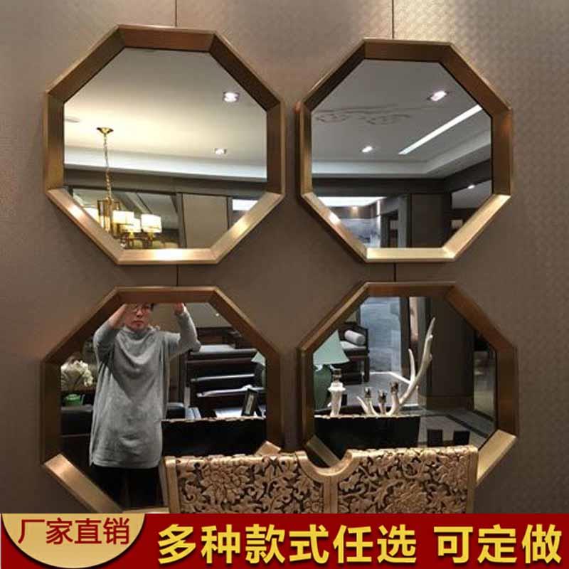 Eurostyle Genguan Decoration Wall Hung Rhombus Decoration Mirror Dining Room TV Background Wall Retro Composition Wall-mounted