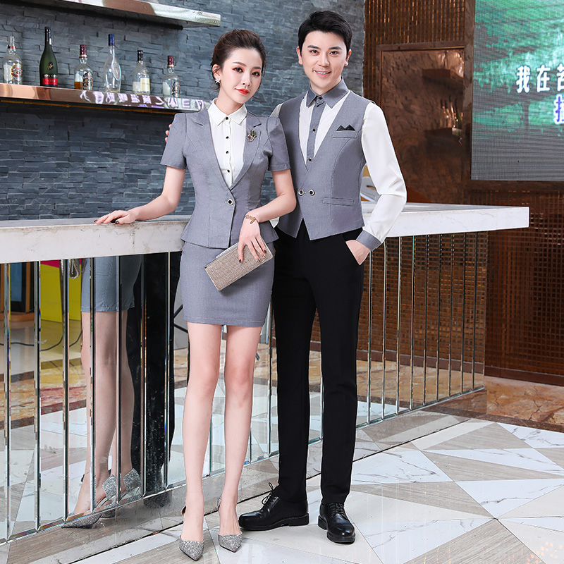 Mới đêm địa điểm KTV công chúa váy 2020 Spring / Summer Hotel dj kỹ thuật bảo hộ lao Jiali bộ cô gái ngắn tay mỏng