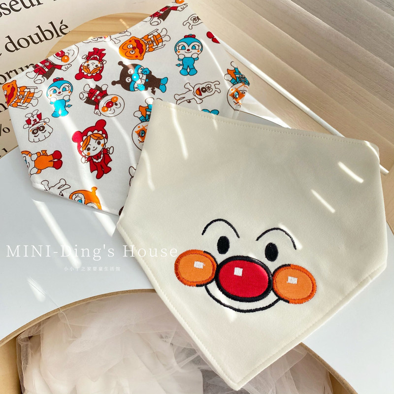 Spring, autumn and winter baby cotton triangle towel baby saliva towel cartoon baby bib bib spit milk towel 2 pack