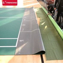 Dynamic unbounded badminton rubber pad special gas volleyball hall PVC floor mat field canvas removable winding device