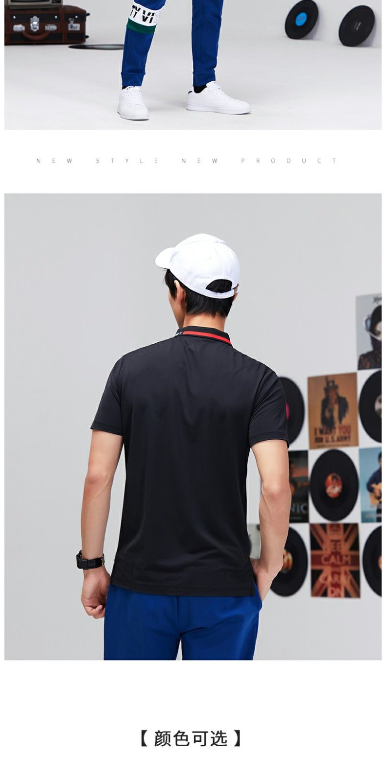 Áo thun nam tay ngắn Xtep 2019 mùa xuân mới thoáng khí thoải mái áo sơ mi kẻ sọc thời trang nam - Áo polo thể thao ao polo nu