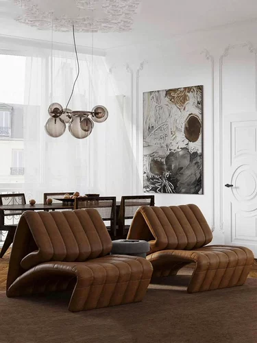 Швейцарская Барселона Фолд DS-266 Дизайнерский одиночный ленивый саудовский диван лока-хе-хэк