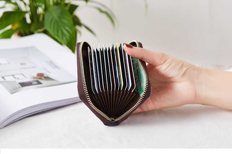 Khóa kéo mới dành cho phụ nữ nhiều thẻ thẻ hoạt hình dễ thương organ nhỏ gọn gói thẻ bằng lái xe ví đựng thẻ lv