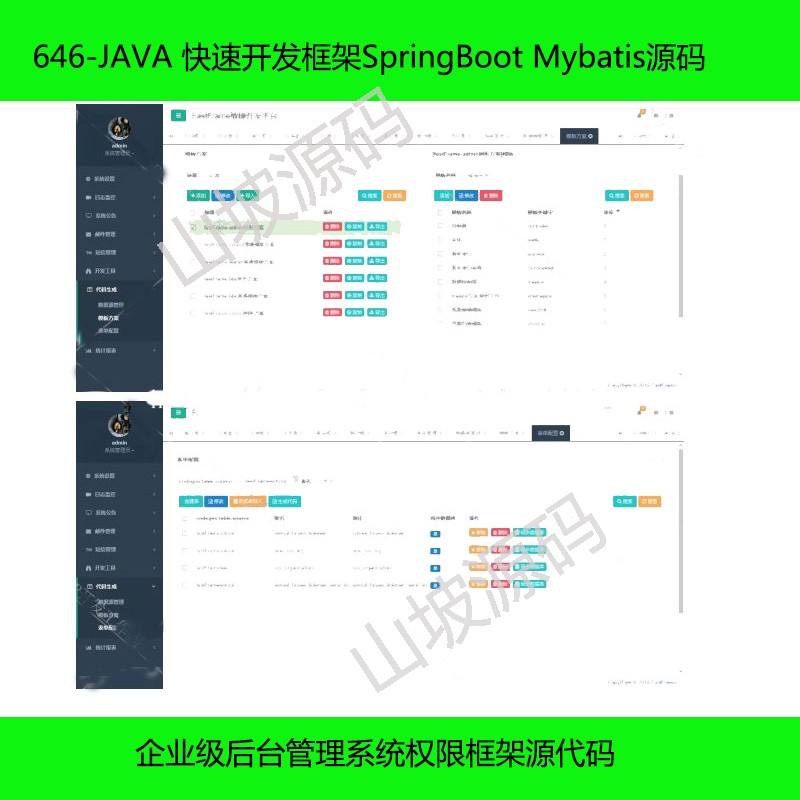 646-JAVA rapid development framework SpringBoot Mybatis source code enterprise-level background management system