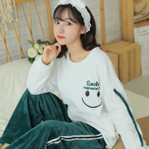 Changle pajamas women winter Korean coral velvet Autumn New style 2018 tide thick flannel home suit