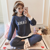 Pajamas women spring and autumn cotton long sleeves Korean version of women winter sweet and lovely cotton summer home clothing set Winter