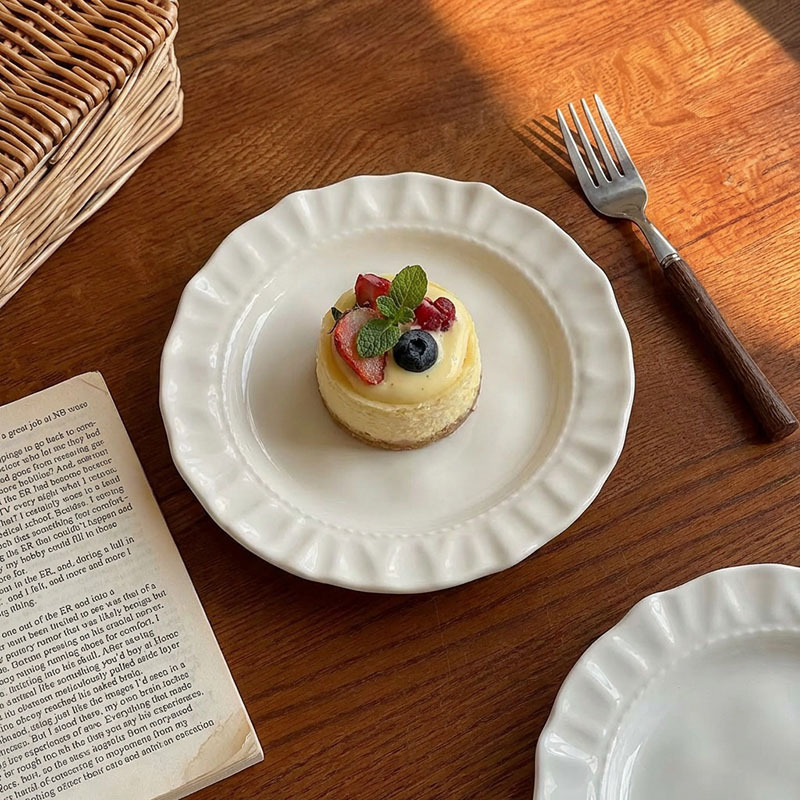 6inch Small Plates, Exquisite Afternoon Tea Dessert Plates, High-Quality Cream-Style Plates, Ceramic Breakfast Dessert Plates