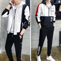 Coat men Korean trend spring and autumn sports suit men handsome 16 high school students 2019 new three-piece set