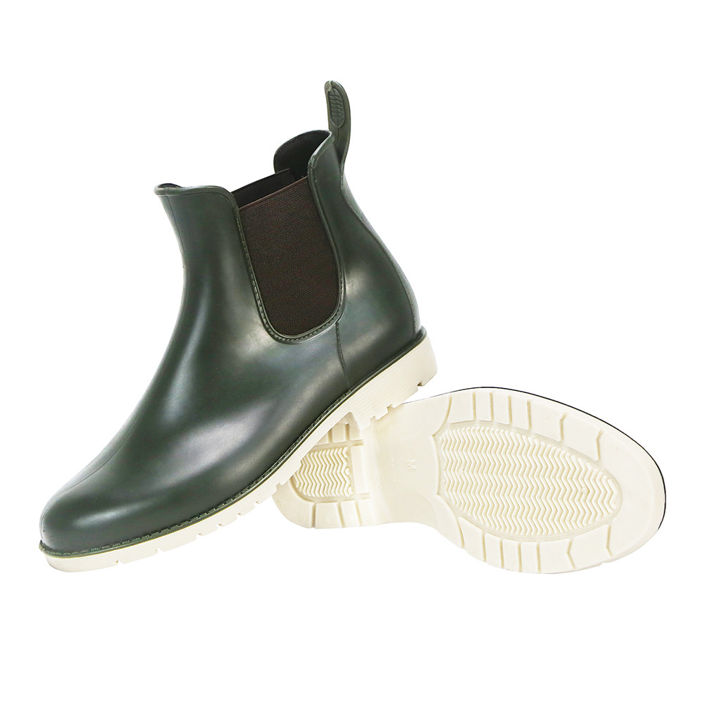 HelloZebra (Japan)College Olive Green commuter Chelsea rain boots non-slip short tube light women's boots