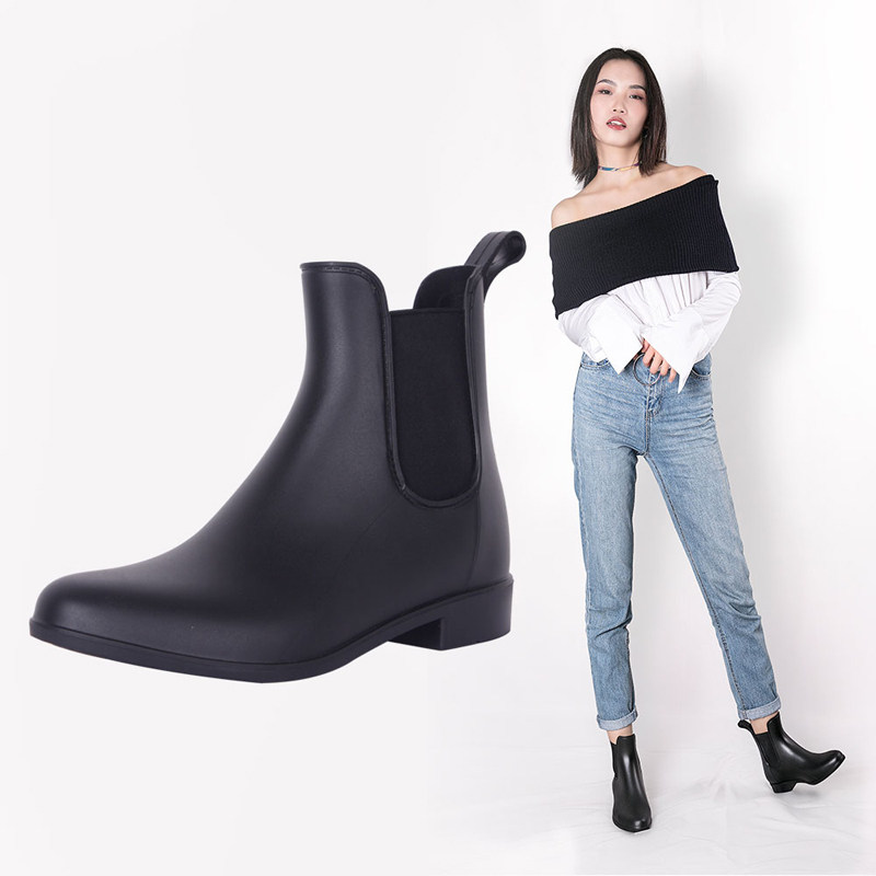 Hellozebra (Japan) Rain Shoes Autumn Women Low Help Fashion Short Barrel Rain Boots Casual Everyday Students Waterproof Shoes