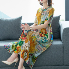 diy编织材料包 2021新款高端连衣裙子大码女装春秋今年流行的真丝桑蚕丝香云纱夏