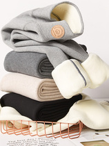 Lamb suede beating bottom pants woman autumn winter plus suede thickened external wearing warm cotton pants high waist large code integrated suede tightening pants