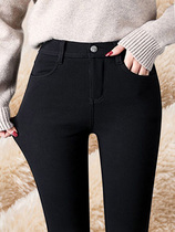 Underpants woman autumn winter plus suede outside wearing black skinny pants with slim fit 100 lap little leggings magic pants elastic slim leg pants