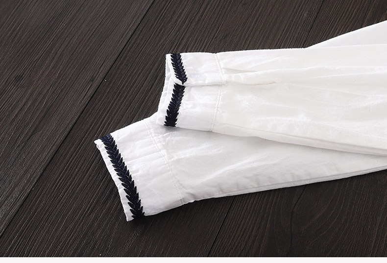 Áo sơ mi trắng cotton nữ 2018 xuân hè mới tay dài cổ áo cà vạt trắng thêu đáy áo rộng mẫu áo vest nữ đẹp nhất 2020