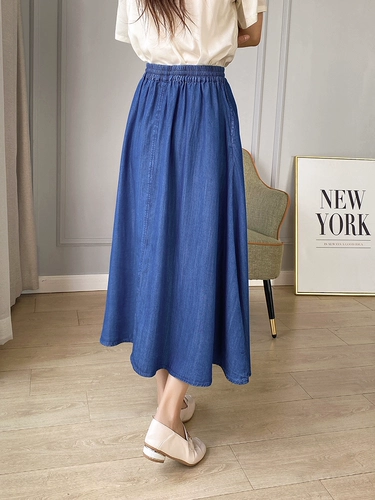 Весенняя летняя джинсовая юбка, А-силуэт