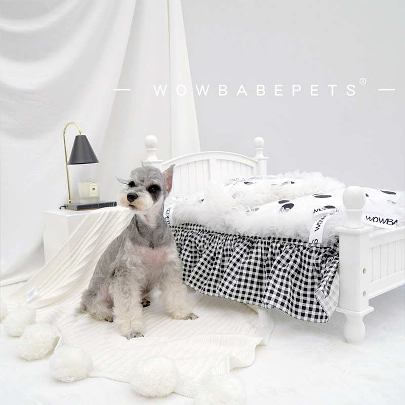 WOWBABEPETS pet furniture dog bed kennel white large size removable and washable four seasons universal wooden bed cat bed