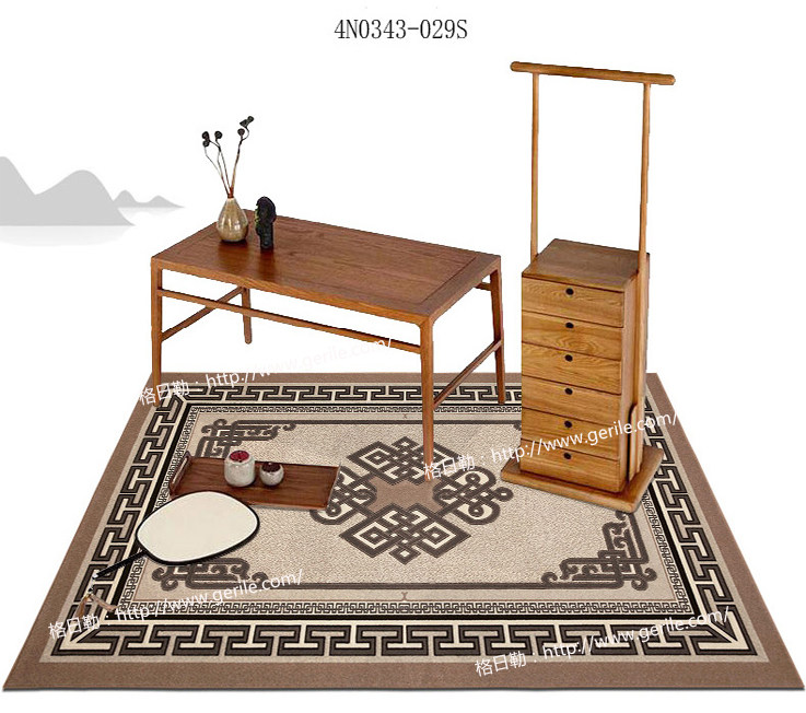 Mongolia Pure Wool Three-dimensional Cut Flowers Living Room Tea Table Book House Simple Grey Tone Theme Decorative Rug