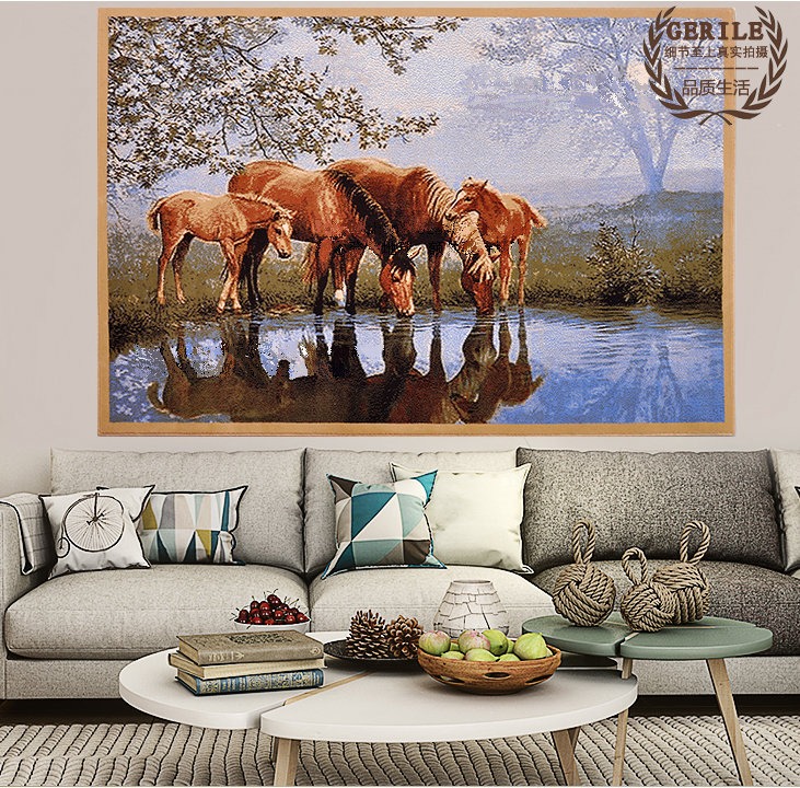 Mongolian Fine Cashmere Thickened Living Room Tapestry Wall Hanging Three-Dimensional Happy Home Living Room Study Dining Room Decorative Tapestry