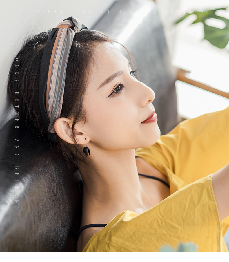 Hàn quốc đơn giản rộng vành dễ thương hoang dã ngọt ngào lady headband tính khí thời trang phiên bản vải lỗ đầu kẹp tóc mũ nón