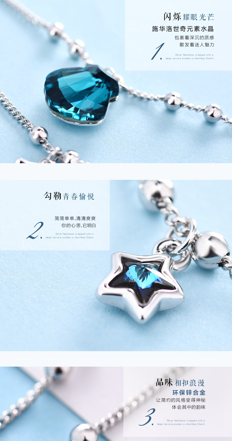 Swarovski Elements Ocean Wind Crystal Anklet phiên bản Hàn Quốc Nữ sinh viên đơn giản Sen tươi lắc chân nam