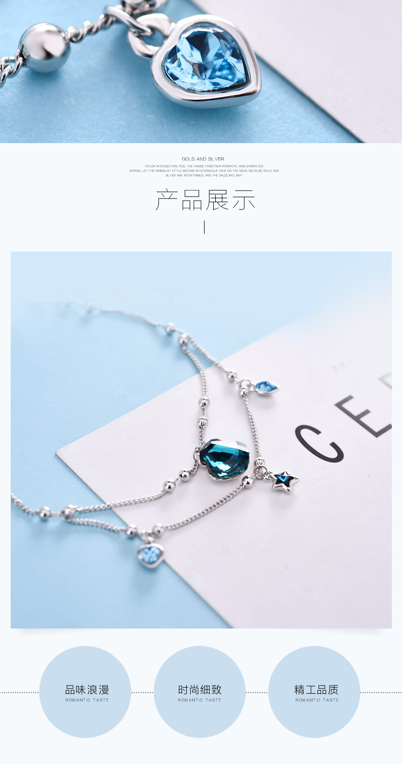 Swarovski Elements Ocean Wind Crystal Anklet phiên bản Hàn Quốc Nữ sinh viên đơn giản Sen tươi lắc chân nam