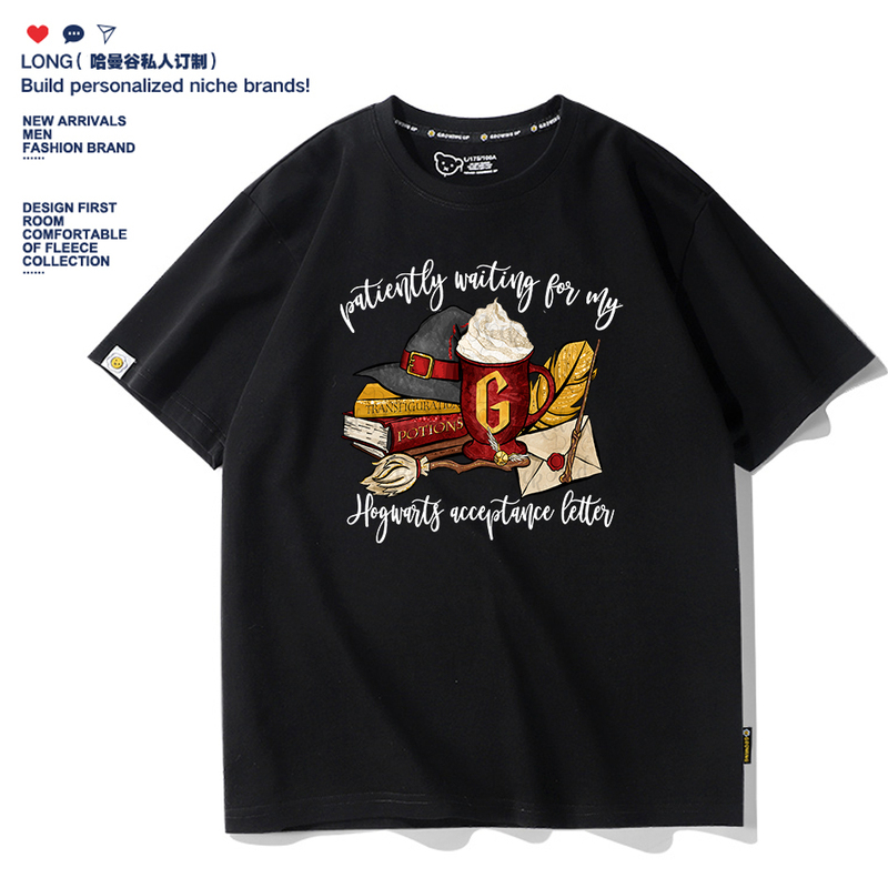 Harry Potter Co-Branded T-Shirt Short-Sleeved Unisex Hogwarts Slytherin Summer Outfit College Pure Cotton Children's Clothing Harry Potter Co-Branded T-Shirt Short-Sleeved Unisex Hogwarts Slytherin Summer Outfit College Pure Cotton Children's Clothing