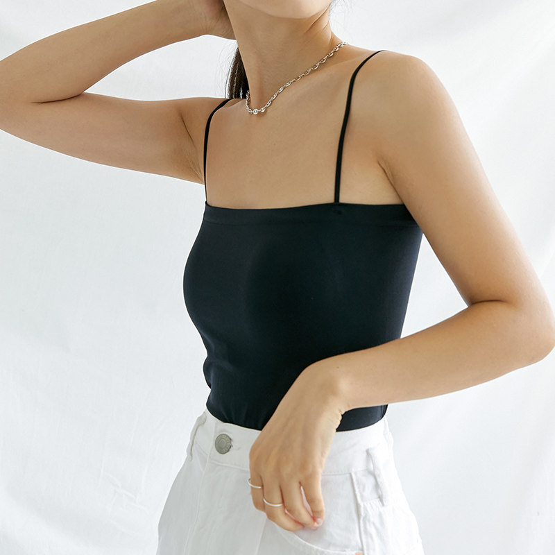 Small camisole women with chest pads inside and outside wear one-shoulder beautiful back underwear bottoming tube top wrap chest top summer