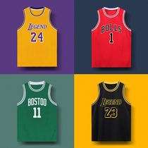 Basketball Vest Mens American Quick Dry Breathable Training Suit Customized Lakers Bulls Celtic Jersey Single Top