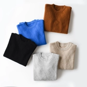 Áo len cashmere của Mu Mu cho nam áo len cổ tròn dày nam nửa cổ cao rộng 2018 áo len mới mùa đông và mùa đông