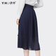 Chiffon skirt women's summer pleated skirt high waist slim mid-length fashion a-line skirt long skirt design sense skirt