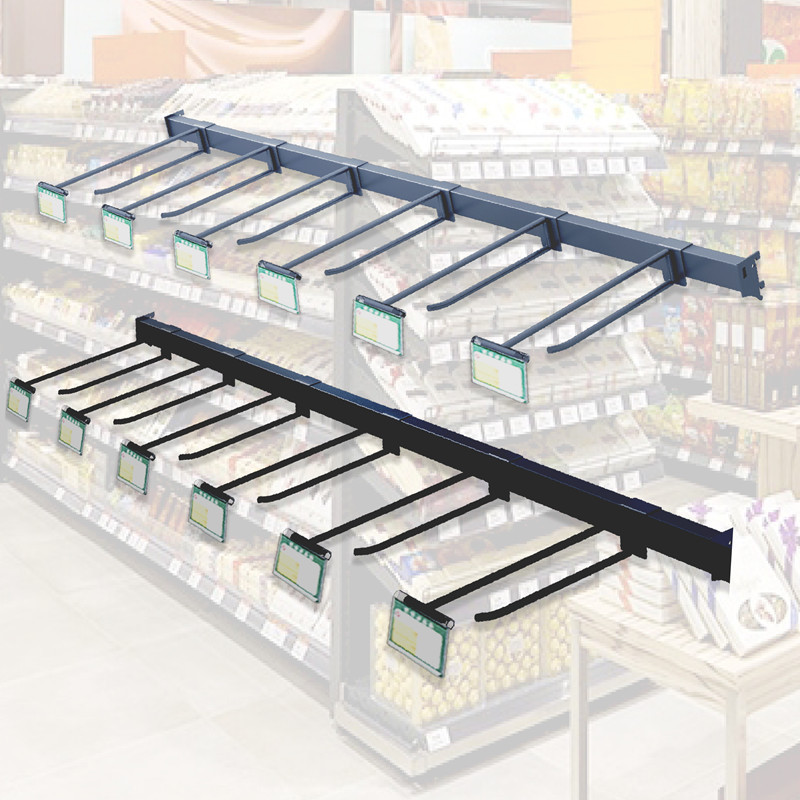 Supermarket Shelf Hooks, Crossbars, Snack and Seasoning Display Racks, Double-Line Hooks, Square Tube Crossbar Hanging Racks, Accessories