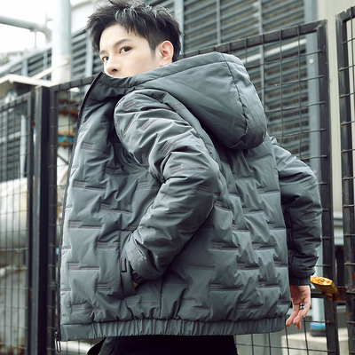 初伦休闲连帽羽绒棉服冬装棉袄外套男