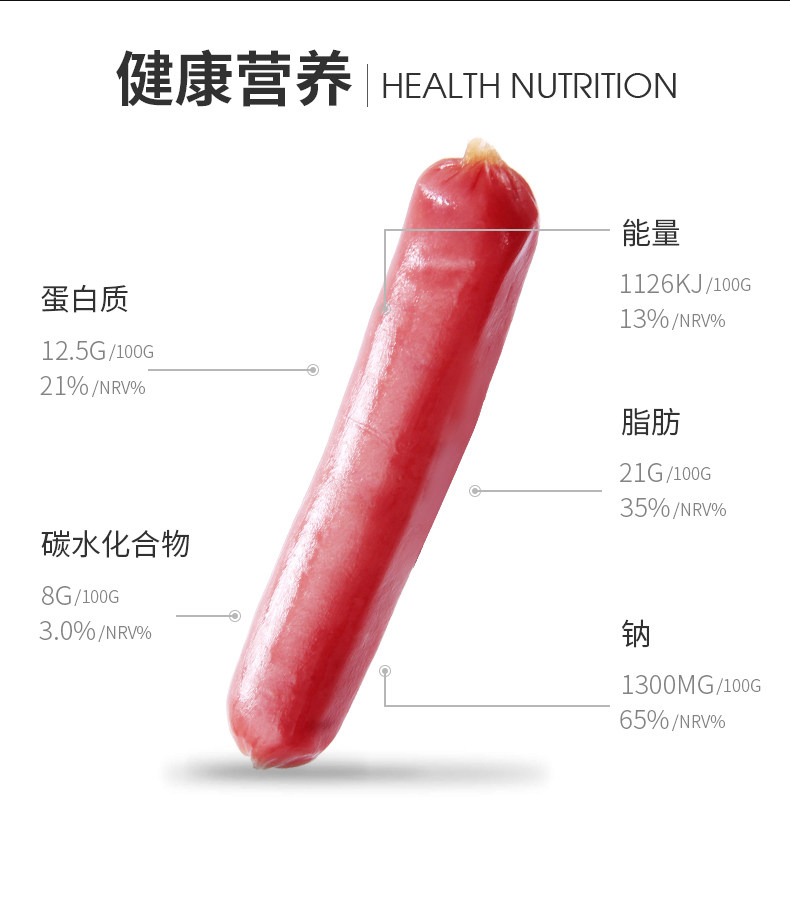 双汇 台湾地道脆皮热狗肠 300g*2袋 图3