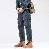 Martens, демисезонные ретро утепленные штаны для отдыха, свободный прямой крой, в американском стиле