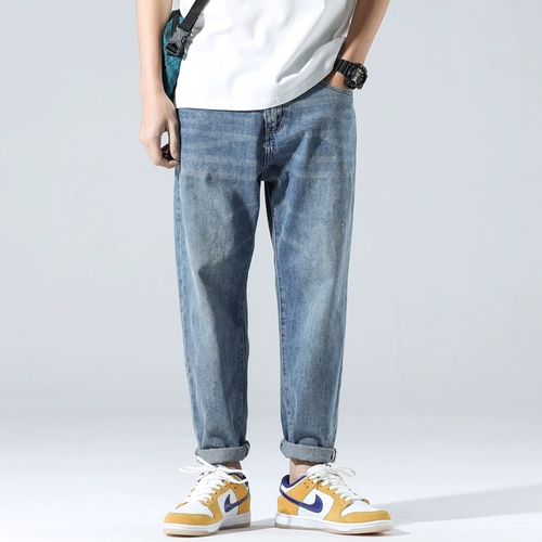 Летние тонкие светлые японские ретро джинсы, штаны, свободный прямой крой