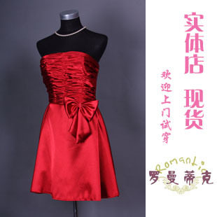 Chengdu Romantic Wedding Dress Satin Fold Temperament Small dress 11 1040 clearing