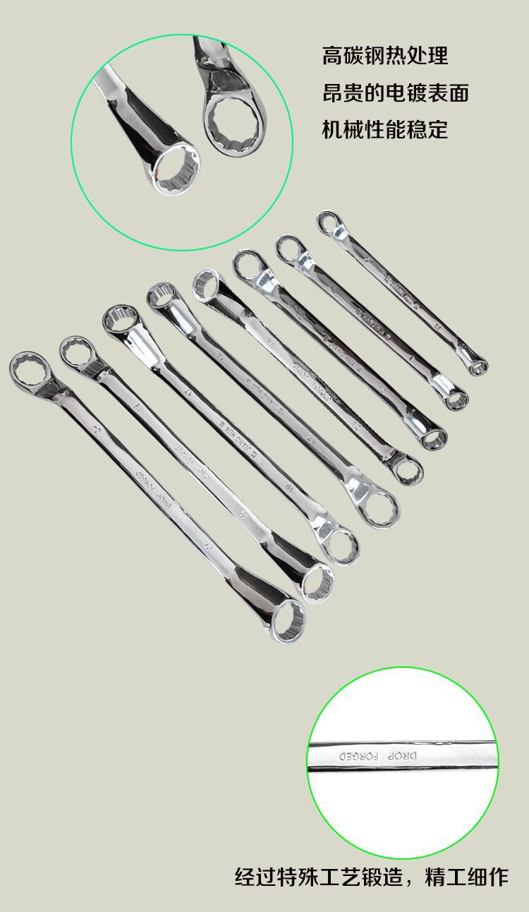 Artisan double head Plum Wrench Glasses Wrench STEAMERS REPAIR STEAM-KEEPING HOUSEHOLD TOOLS CHROME VANADIUM STEEL